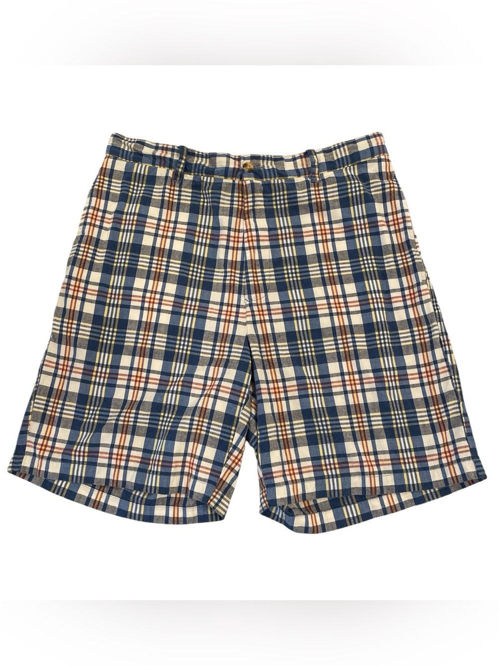 Tommy Hilfiger Men’s Cotton Plaid Shorts Blue and White Size 34
